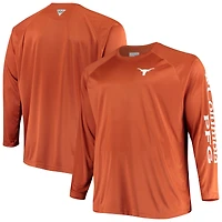 Men's Columbia Texas Orange Longhorns Big & Tall Terminal Tackle Long Sleeve Omni-Shade Raglan T-Shirt