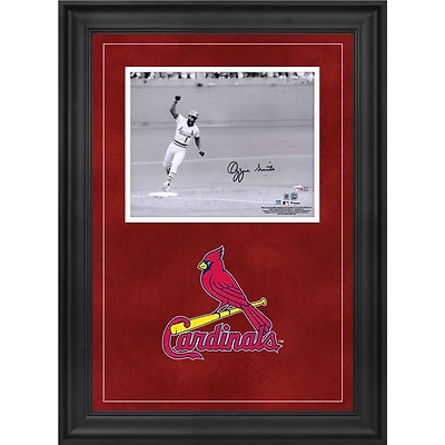 Ozzie Smith St. Louis Cardinals Deluxe Framed Autographed 8" x 10" 1985 NLCS Photograph