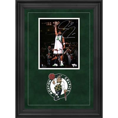 Paul Pierce Boston Celtics Deluxe Framed Autographed 8" x 10" Holding Trophy Photograph