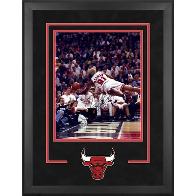 Dennis Rodman Chicago Bulls Deluxe Framed Autographed 16" x 20" Diving Photograph