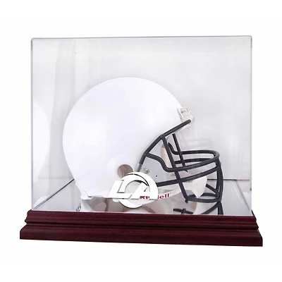Los Angeles Rams Mahogany Helmet Team Logo Display Case with Mirror Back