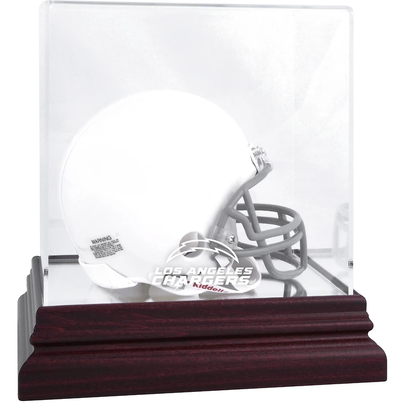 Los Angeles Chargers Mahogany Team Logo Mini Helmet Display Case