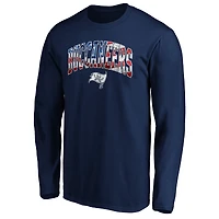 Men's Navy Tampa Bay Buccaneers Banner Wave Long Sleeve T-Shirt