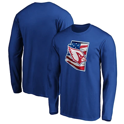 Men's Royal Arizona Cardinals Banner State Long Sleeve T-Shirt