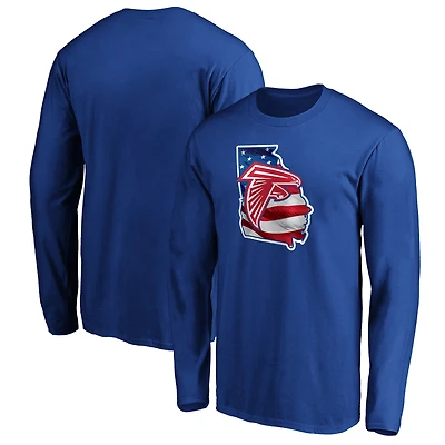 Men's Royal Atlanta Falcons Banner State Long Sleeve T-Shirt