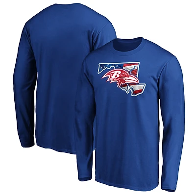 Men's Royal Baltimore Ravens Banner State Long Sleeve T-Shirt