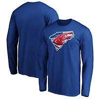 Men's Royal Carolina Panthers Banner State Long Sleeve T-Shirt