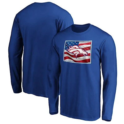 Men's Royal Denver Broncos Banner State Long Sleeve T-Shirt