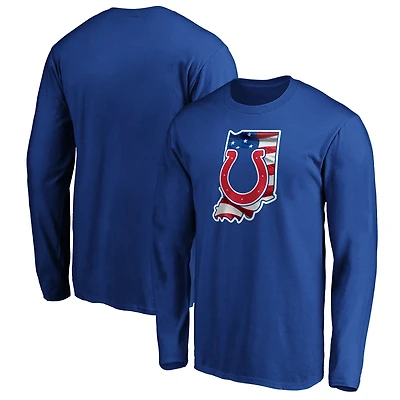 Men's Royal Indianapolis Colts Banner State Long Sleeve T-Shirt