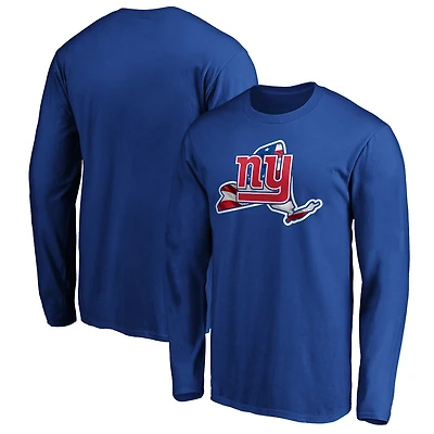Men's Royal New York Giants Banner State Long Sleeve T-Shirt