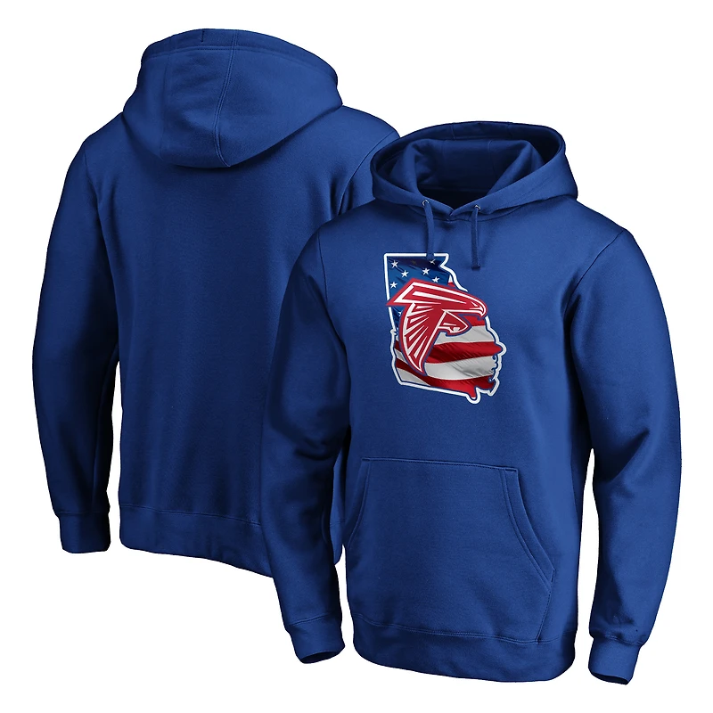 Men's Royal Atlanta Falcons Banner State Pullover Hoodie