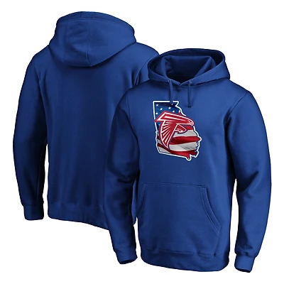 Men's Royal Atlanta Falcons Banner State Pullover Hoodie