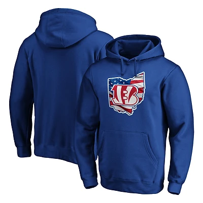 Men's Royal Cincinnati Bengals Banner State Pullover Hoodie
