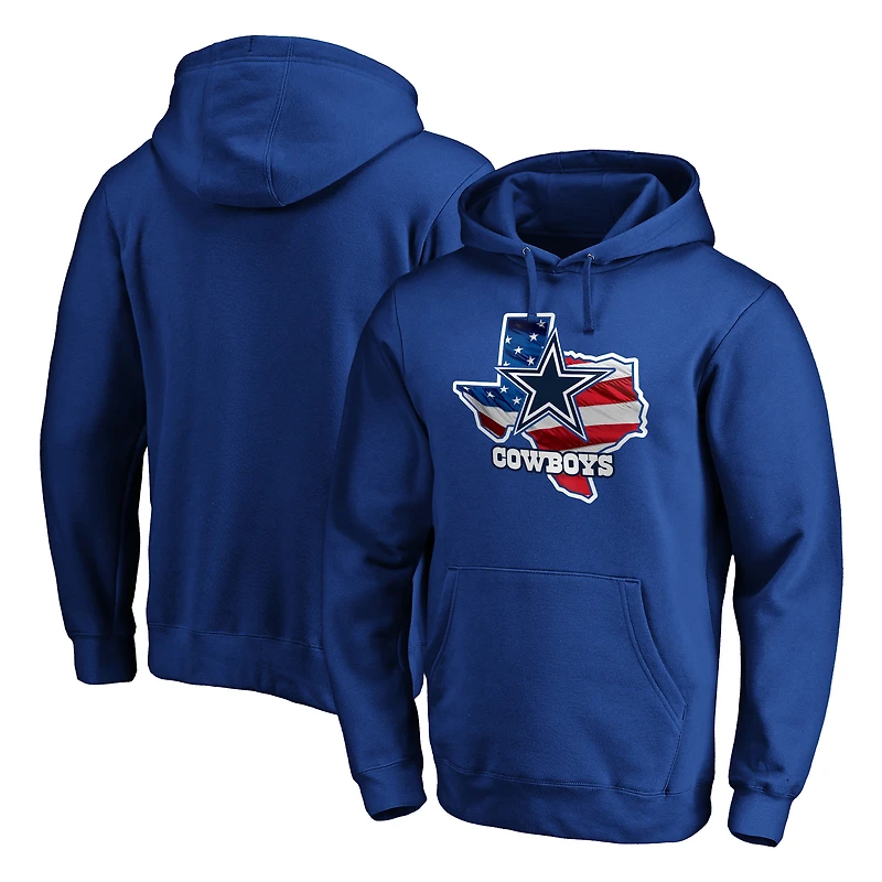 Men's Royal Dallas Cowboys Banner State Pullover Hoodie