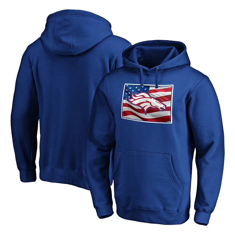 Men's Royal Denver Broncos Banner State Pullover Hoodie