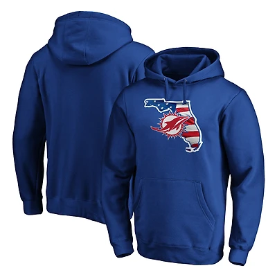 Men's Royal Miami Dolphins Banner State Pullover Hoodie