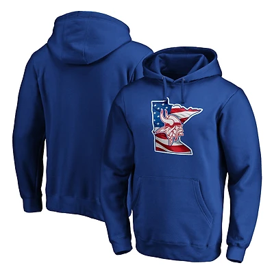 Men's Royal Minnesota Vikings Banner State Pullover Hoodie