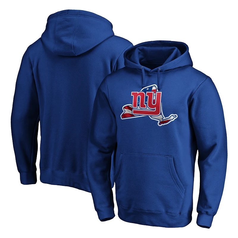 Men's Royal New York Giants Banner State Pullover Hoodie