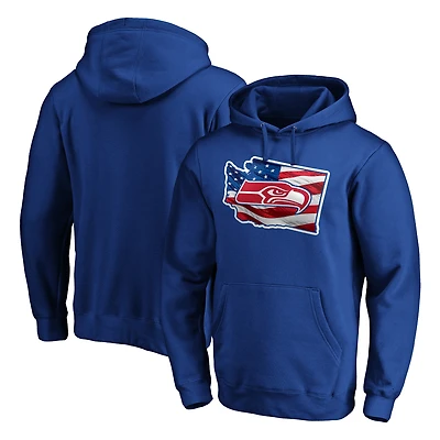 Men's Royal Seattle Seahawks Banner State Pullover Hoodie