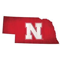 Nebraska Huskers 12" Logo State Sign