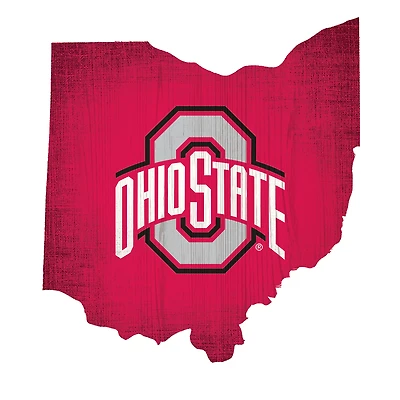 Ohio State Buckeyes 12" Logo State Sign