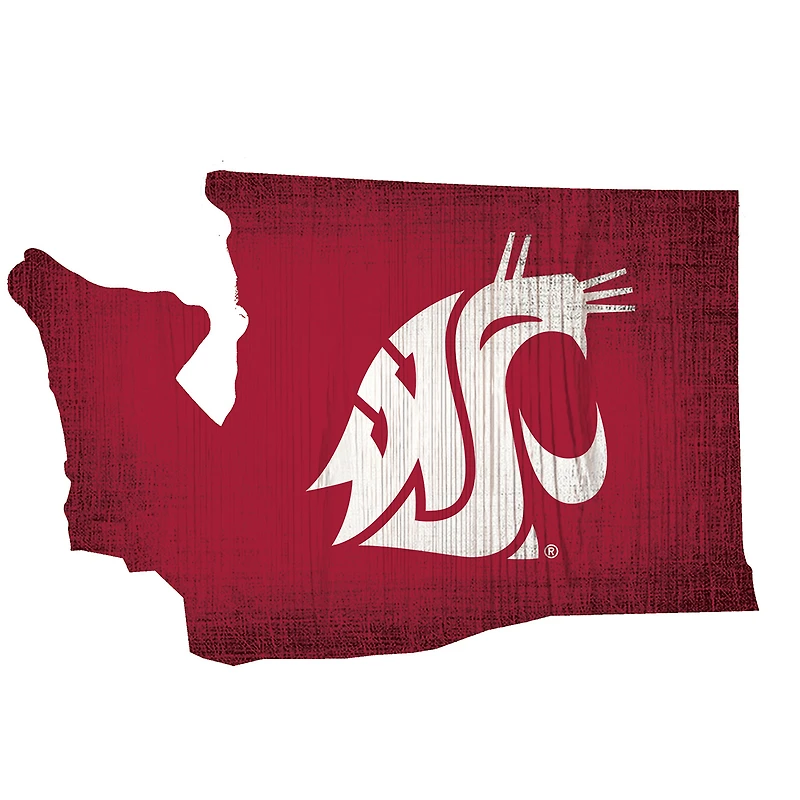 Washington State Cougars 12" Logo State Sign