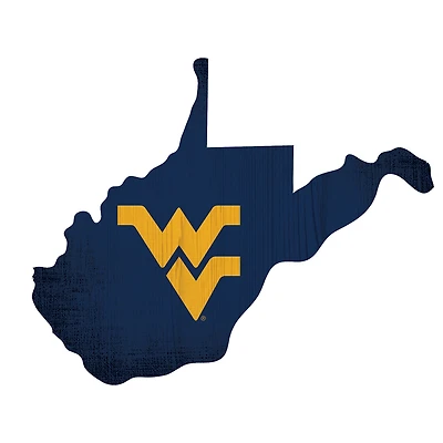 West Virginia Mountaineers 12" Logo State Sign