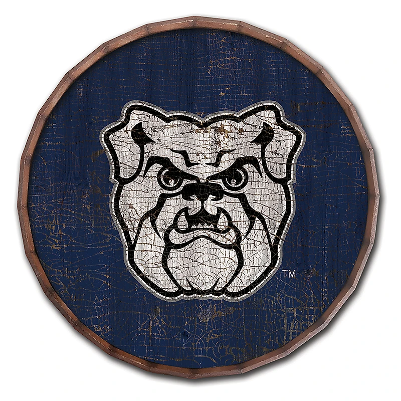 Butler Bulldogs 24" Cracked Color Barrel Top Sign