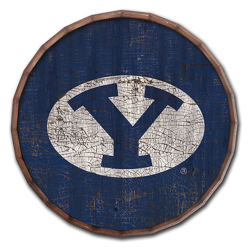 BYU Cougars 24" Cracked Color Barrel Top Sign