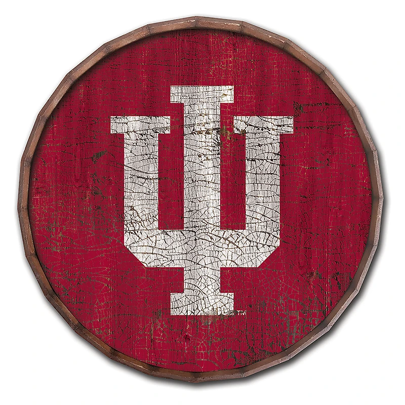 Indiana Hoosiers 24" Cracked Color Barrel Top Sign