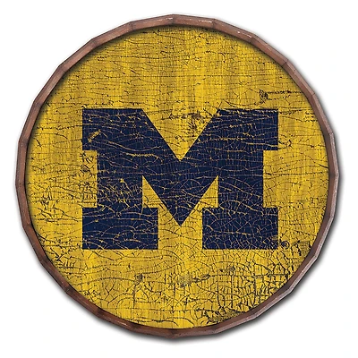 Michigan Wolverines 24" Cracked Color Barrel Top Sign