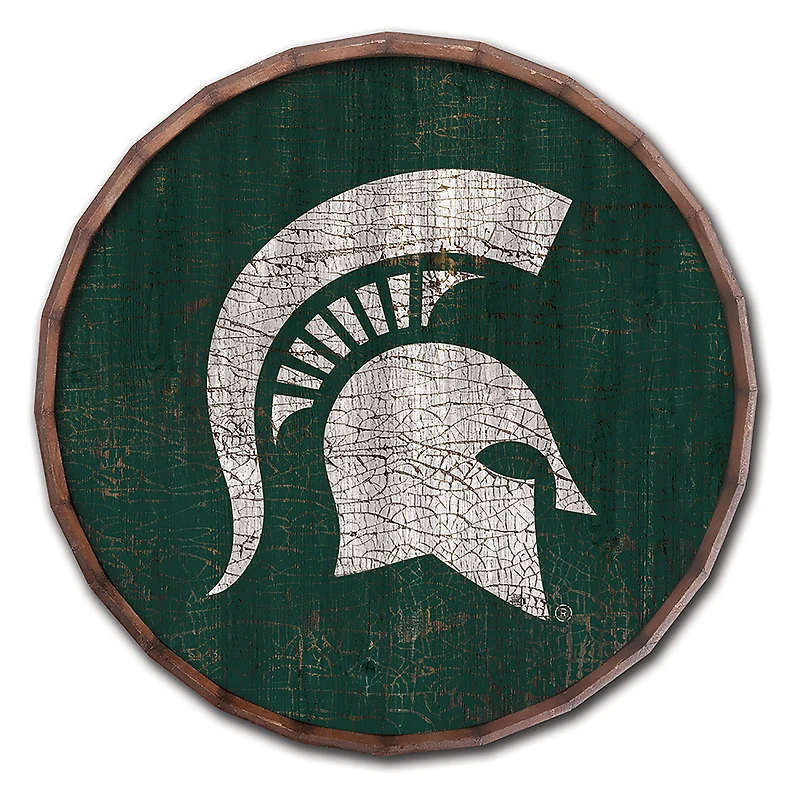 Michigan State Spartans 24" Cracked Color Barrel Top Sign