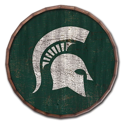Michigan State Spartans 24" Cracked Color Barrel Top Sign