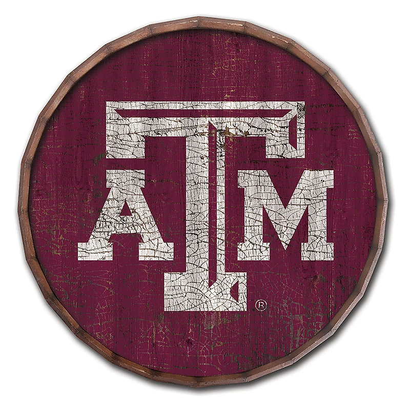 Texas A&M Aggies 24" Cracked Color Barrel Top Sign