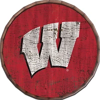 Wisconsin Badgers 24" Cracked Color Barrel Top Sign