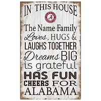Alabama Crimson Tide Personalized 11" x 19" In This House Sign