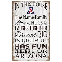 Arizona Wildcats Personalized 11" x 19" In This House Sign