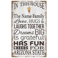 Arizona State Sun Devils Personalized 11" x 19" In This House Sign
