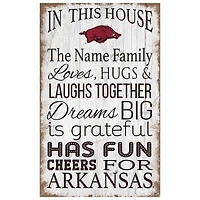 Arkansas Razorbacks Personalized 11" x 19" In This House Sign