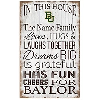 Baylor Bears Personalized 11" x 19" In This House Sign