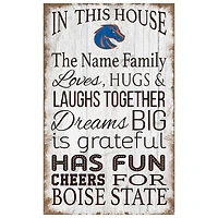 Boise State Broncos Personalized 11" x 19" In This House Sign