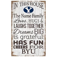 BYU Cougars Personalized 11" x 19" In This House Sign