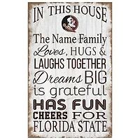 Florida State Seminoles Personalized 11" x 19" In This House Sign