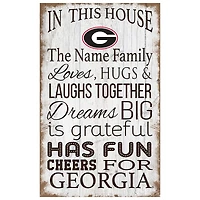 Georgia Bulldogs Personalized 11" x 19" In This House Sign