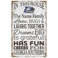Georgia Southern Eagles Personalized 11" x 19" In This House Sign