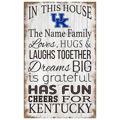 Kentucky Wildcats Personalized 11" x 19" In This House Sign