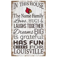 Louisville Cardinals Personalized 11" x 19" In This House Sign