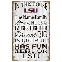 LSU Tigers Personalized 11" x 19" In This House Sign