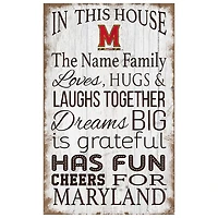 Maryland Terrapins Personalized 11" x 19" In This House Sign