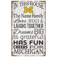 Michigan Wolverines Personalized 11" x 19" In This House Sign